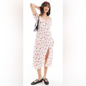 Hollister Midi Dress Roses 🌹L NWT